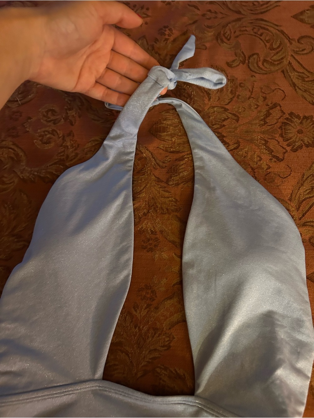Cupshe Light Blue Halter One-Piece Swimsuit - Picture 4 of 4